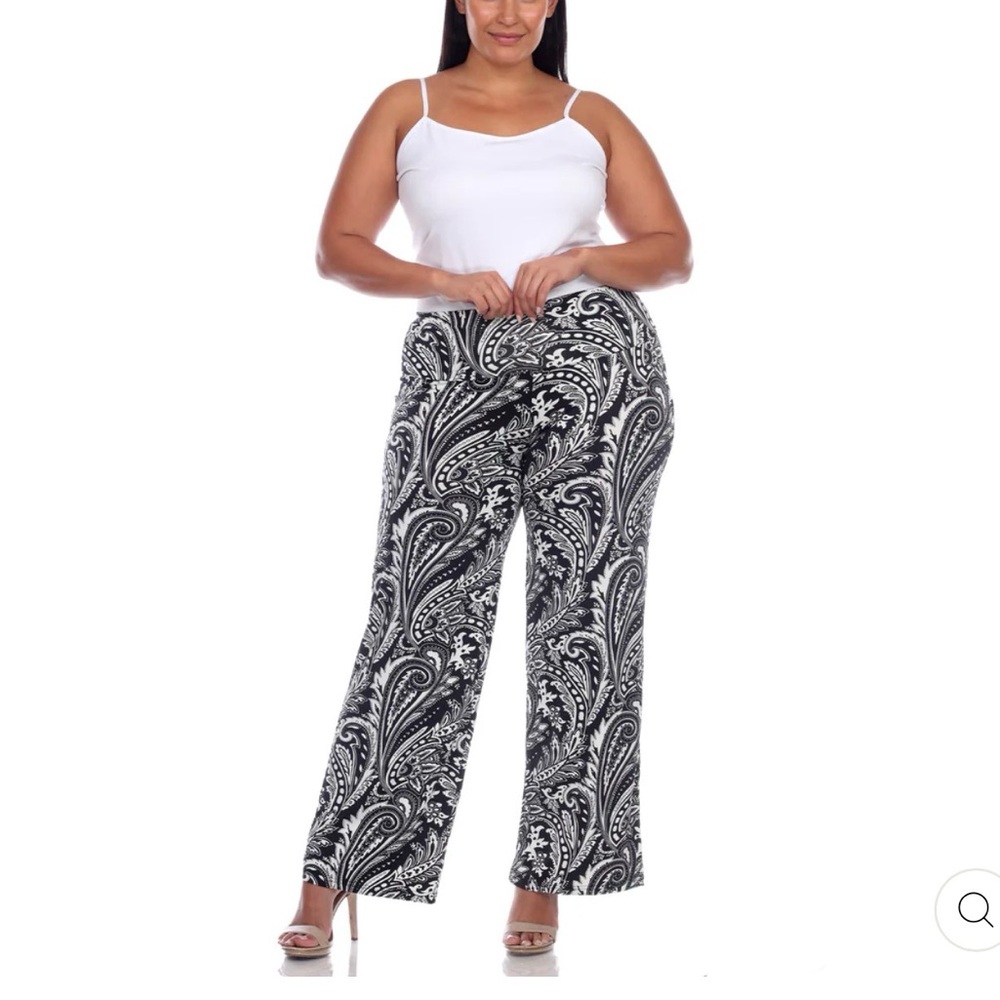 NWOT White Mark Paisley Printed Palazzo Pants 2X